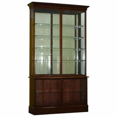RARE VICTORIAN HABERDASHERY APOTHECARY SHOPS CABINET FULLY GLAZED DOOR BOOKCASE - Image 1 of 4