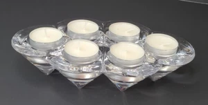 Vintage MCM Crystal six votive candle holder Villeroy and boch - Picture 1 of 10