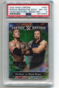 2020 Topps Chrome WWE Fantasy Matches The Rock VS Roman Reigns GREEN /99 - Bild 1 von 2