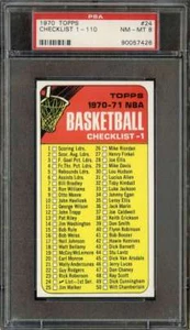 1970-71 TOPPS #24 CHECKLIST 1-110 PSA 8 - Picture 1 of 2