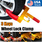 Anti Theft Wheel Lock Clamp Boot Tire Claw Trailer Car Truck Towing Safety 3KEYS