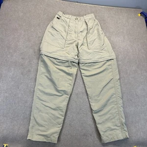 North Face Convertible Hiking Pants Women's Small Petite Khaki Elastic Waist 30" - Picture 1 of 17