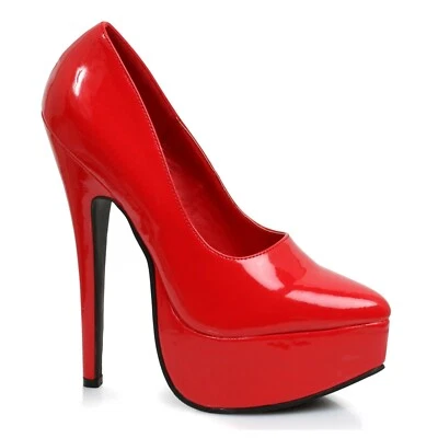 6" Red Platform High Heels Mens Crossdresser Drag Shoes Womans size 12 13 14 - Image 1 of 2