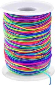 Elastic String for Bracelets, 1mm x 330 Feet Sturdy Rainbow 330 Feet, - Picture 1 of 4