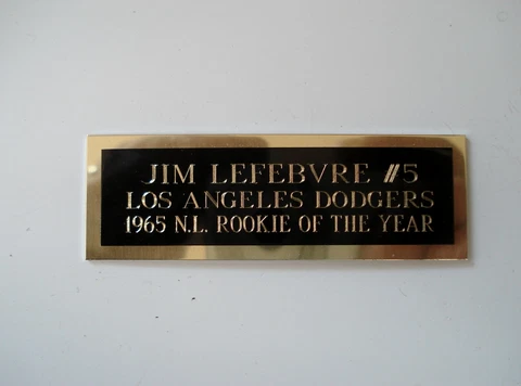 Jim Lefebvre Baseball Card Plaque Nameplate Los Angeles Dodgers 1" X 3" Cover