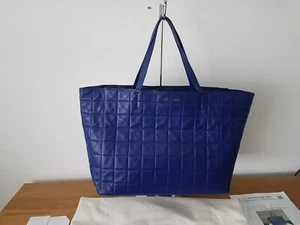 Rare Celine Horizontal Quilted Cabas Tote Indigo Full Set - Picture 1 of 18