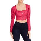 Rahi Womens Medina Chloe Pink Embroidered Ruched Crop Top Shirt Xs  1565