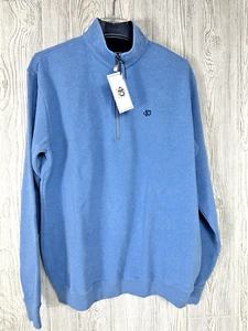 Maglione Pullover Uomo Straight Down Burnside Blu Medium Quarter Zip Golf Nuovo con etichette - Foto 1 di 13