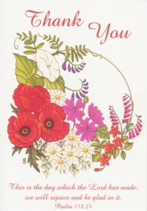 Blumenszene DANKE Karte + Bibeltext - 4. Mose 6,26 / Psalm 118,24 - EB8992 - Bild 1 von 1