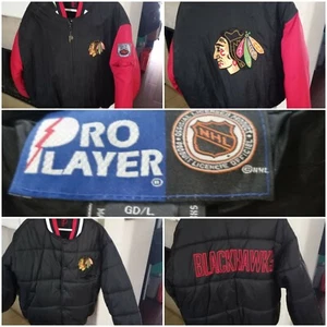 (TOP ZUSTAND) Vintage PRO PLAYER Chicago Blackhawks Wendemantel Jacke - Bild 1 von 12