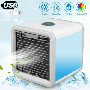 MINI CONDIZIONATORE PORTATILE USB DEUMIDIFICATORE AD ACQUA VENTILATORE LED - Foto 1 di 10
