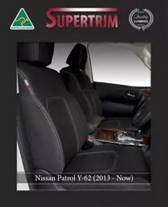 FRONT FULL-COVER + POCKETS Seat Covers Fit Nissan Patrol Y62 Premium Neoprene - Picture 1 of 10