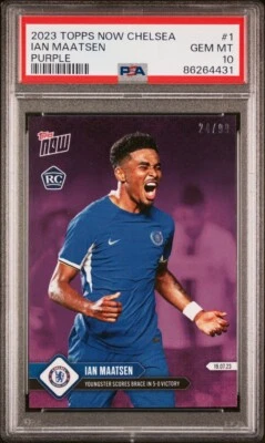 2023 Topps Now Ian Maatsen Rookie Chelsea 🟣 Purple Parallel /99 PSA 10 RC - Image 1 of 4