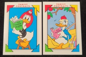 1991 Impel Disney Collector Cards 2 LOTTO CARTE DONALD DUCK Carte #119 + #141 - Foto 1 di 4