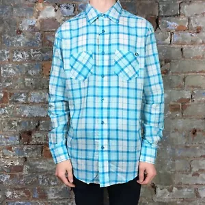 Krew Outlaw neues Langarm Kariertes Hemd in Blau Gr. S,M - Bild 1 von 4