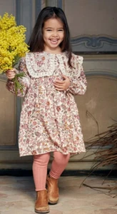 Louise Misha ARINOLA Long Sleeve Dress with Collar (Cream Savage Garden) 6 NWT - Picture 1 of 23