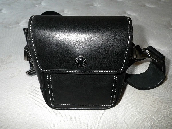 NEW COACH CANON BLK LEATHER MESSENGER CAMERA CAMCORDER SHOULDER BAG PURSE NICE! - Image 1 of 1