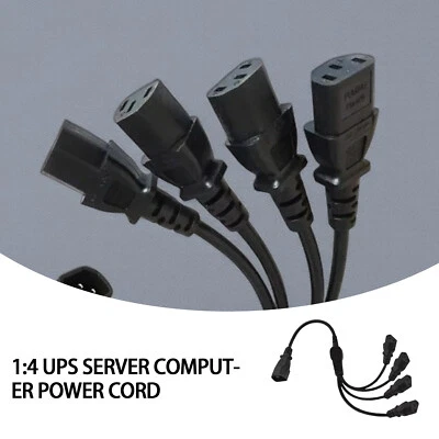 IEC320 C14 to 4 x C13 Power Splitter Extension Cable 10A AC 125V AC or 2.5A 250V - Image 1 of 4