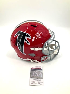 MICHAEL VICK ATLANTA FALCONS SIGNED THROWBACK FULL SIZE HELMET JSA WITNESS COA - Image 1 of 3