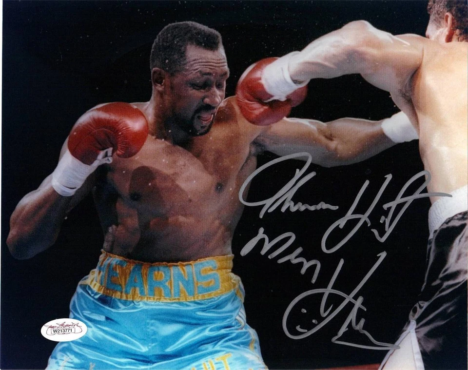 THOMAS "Hitman" HEARNS Signed 8x10 Photo 3 WITNESS JSA - Image 1 of 1
