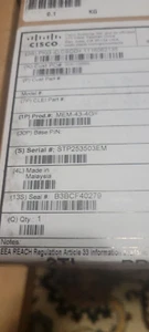 Cisco MEM-43-4g boîte scellée neuve - Photo 1/3