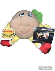 Peluche de hamburguesa 1988 vintage difícil de encontrar de bien hecho Toy Co con etiquetas - Imagen 1 de 5
