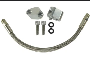 LS Engine 3-Bolt DBC DBW Gen 3 Throttle Body Bypass Steel Braided Kit 551694H - Picture 1 of 3