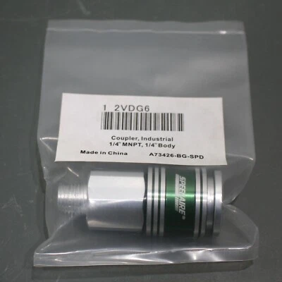 Speedaire Quick Coupler Body 2VDG6, Female x 1/4" MNPT, Aluminum, Industrial Air - Image 1 of 4