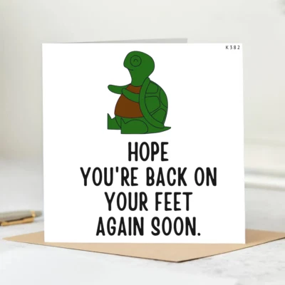 Personalised Get Well Card, get well soon, sorry you are unwell, funny, Thinking - Image 1 of 2