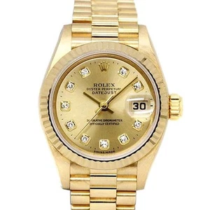 ROLEX DATEJUST 69178G 10P DIAMOND dial  W K18YG AUTOMATIC 26mm Solid Gold 73.4 g - Picture 1 of 9