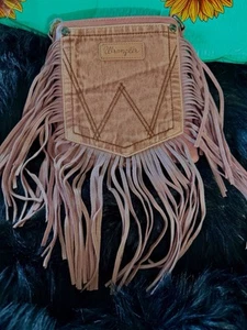 Wrangler by Montana West Denim Tasche Leder Fransen Umhängetasche - Bild 1 von 7