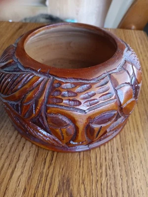 hand carved wooden bowls vintage - Image 1 of 4