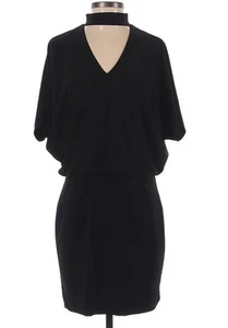 White House Black Market Drama Sleeve Mock Neck Shift Dress Sz Small Black - Picture 1 of 3