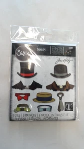 Sombreros y corbatas a medida Sizzix Thinlits juego de troqueles de metal delgado 9 troqueles Tim Holtz 666289 - Imagen 1 de 2