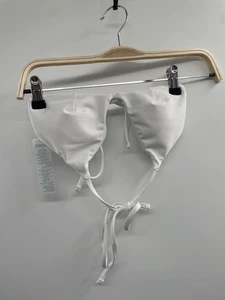 Carve Designs Triangle Bikini Top Women's Small White Stretch Halter Neck NWT - Picture 1 of 5