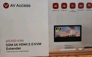 AV Access HDMI USB KVM Extender, 50m/164ft 4K 60Hz über Cat5e/6/6a/7, Support (H) - Bild 1 von 13