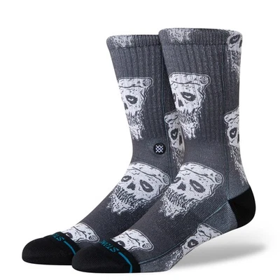 Calcetines Stance Crew Pizza Face para hombre talla grande 9-13 nuevos con etiquetas calavera negra aterradora Foto 1 de 3