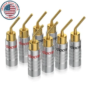 8pcs Gold Plated Banana Plug HiFi Speaker Cable 2mm Pin Connector Welding Free - Picture 1 of 8