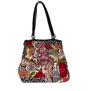 Vera Bradley Medley Patchwork Blumen Schultertasche Beuteltasche 13x13x4,5 GUC - Bild 1 von 18