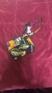 Vera Bradley Clip & Zip Mini Pouch Sunflowers Cotton Mini Wallet NWT - Picture 1 of 6