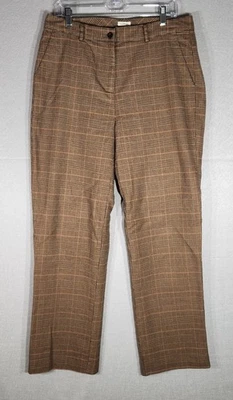 L.L. Bean LINED Classic Fit Size 12 MT Check Career Trouser Dress Pants 33 X 31 - Image 1 of 4