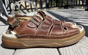 Doc Martens Men's Fisherman Brown Leather Buckle Summer Sandals Size 11 US - Picture 1 of 13