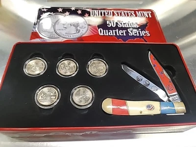 2004 United States Mint Commemorative Knife and Coin Set - 5 State Quarters - Image 1 of 4