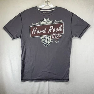 Hard Rock Cafe Hemd Herren Large grau Baumwolle bestickt Grafik y2k Las Vegas - Bild 1 von 15