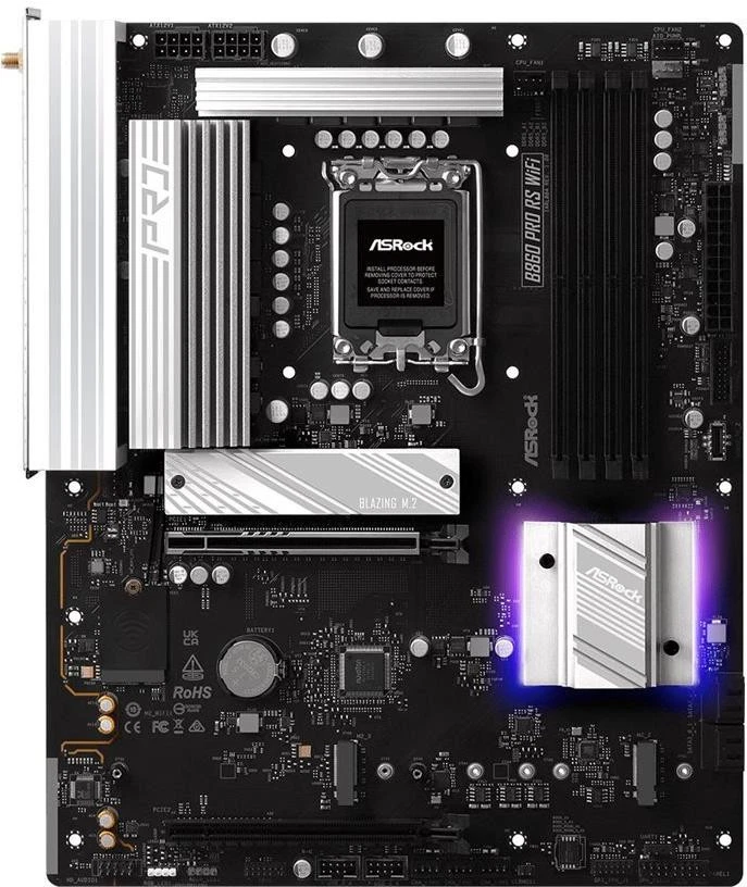 ASRock B860 Pro RS WiFi Intel 1851 Socket Motherboard ATX 4x DDR5 Slots 3x M.2 S - Immagine 1 di 1