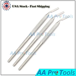 AAPRO 3 Dental Surgical Scalpel Handle Round Angled No. 3 Stainless Steel - Picture 1 of 3