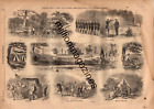 1861 Harpers Weekly July 20 Original print - Gen McDowell's Corps D'Armee scenes