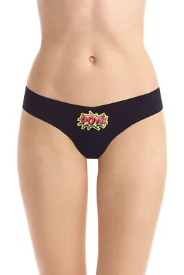 commando Black POW Patch Microfiber Raw Cut Classic Thong - M/L - Image 1 of 3