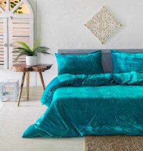 Crushed Velvet Duvet Cover Bedding UO Comforter Quilt Cover with 2 Pilllow Cover