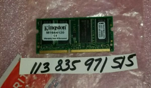Kingston 128MB PC100 100MHz non-ECC Unbuffered CL2 144-Pin SoDimm M1664120 - Picture 1 of 1